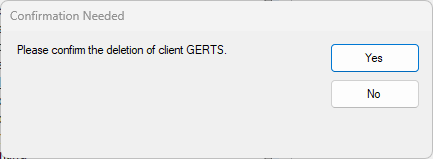 confirm client deletion popup